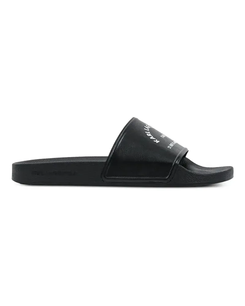 Karl Lagerfeld logo-print slides - Schwarz Schwarz