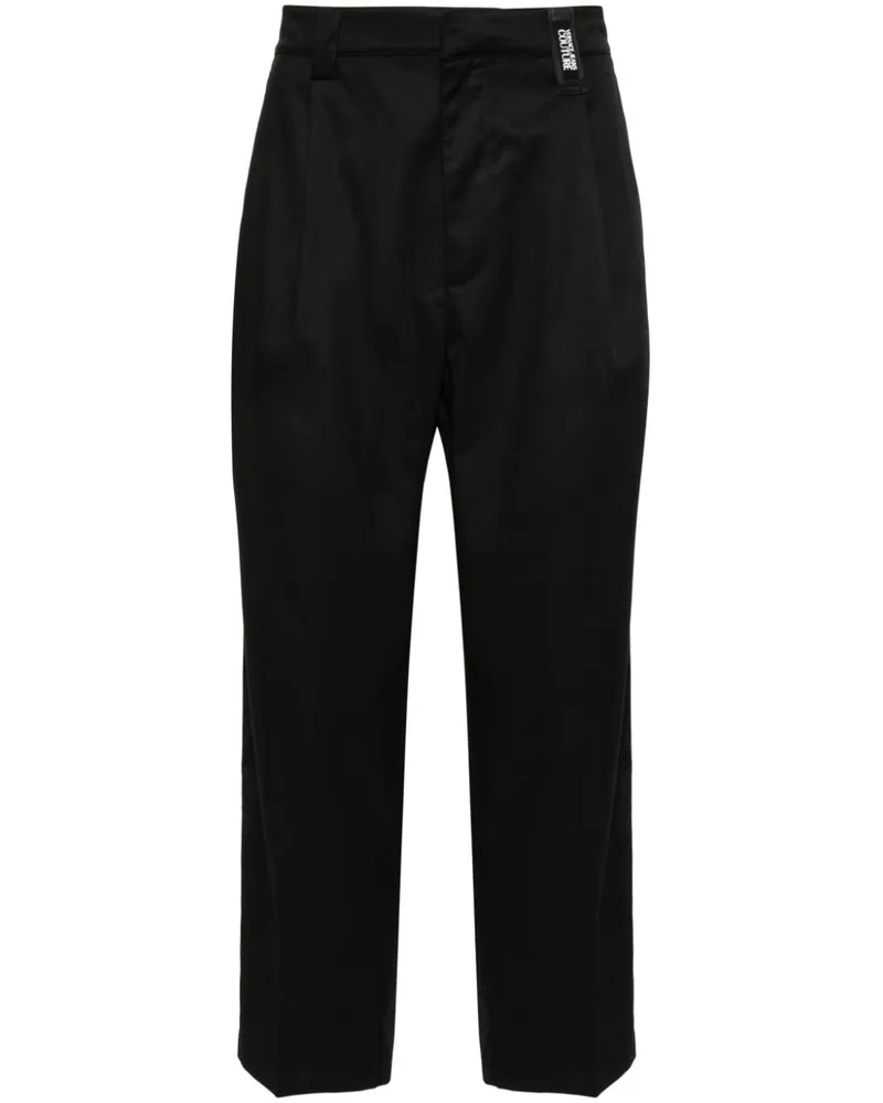 Versace Jeans Hose mit Logo-Applikation Schwarz