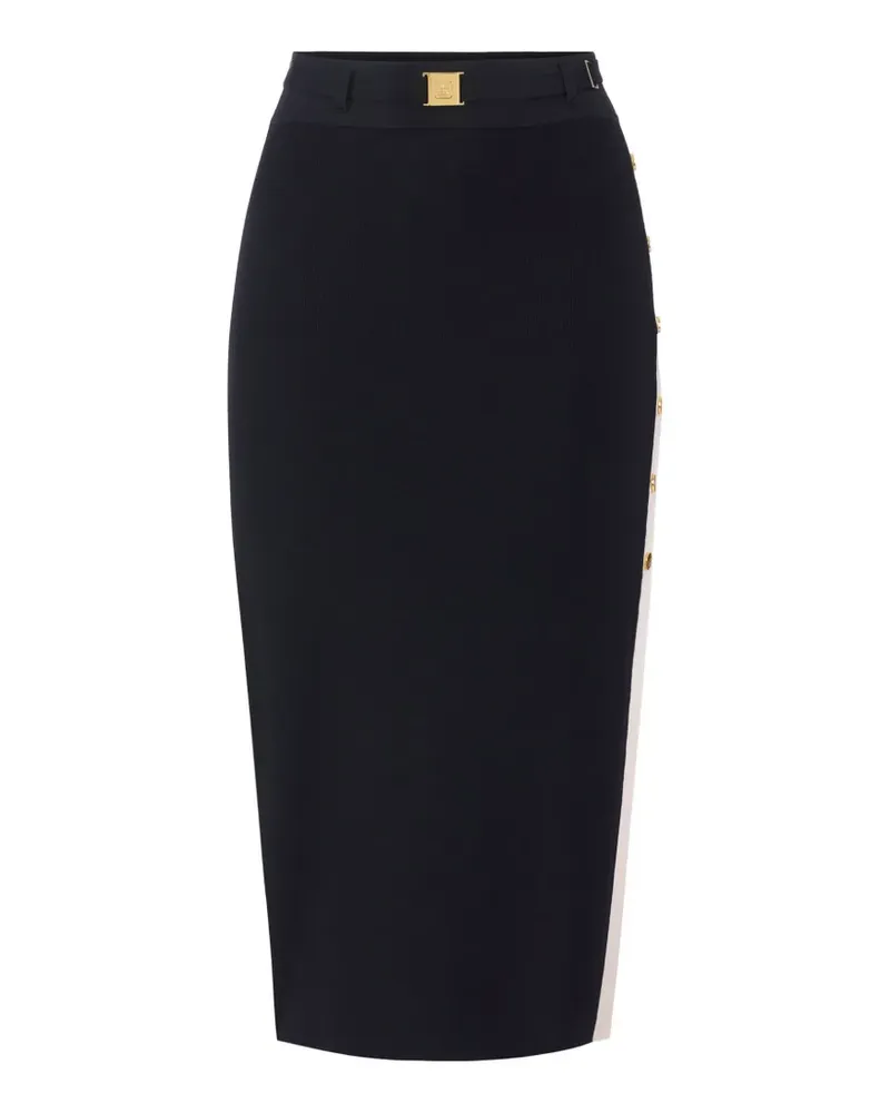 Elisabetta Franchi Gestrickter Midirock mit Schlitz - Schwarz Schwarz
