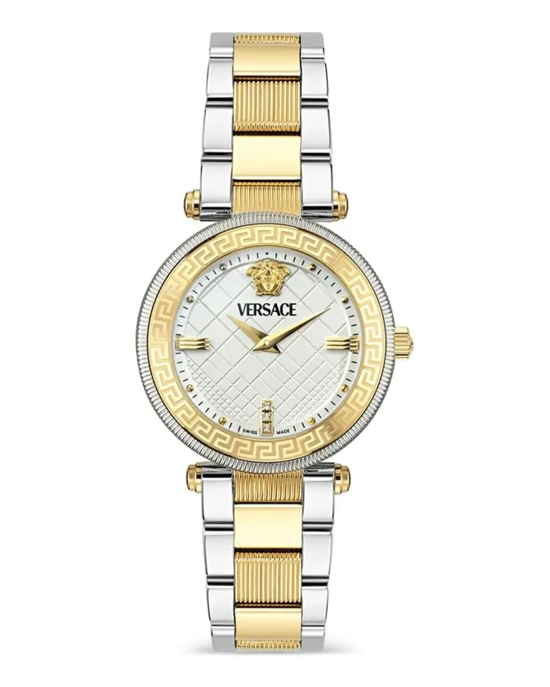 Versace Reve Armbanduhr mit Greca-Muster 35mm - Silber Silber