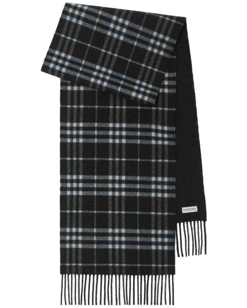 Burberry Karierter Schal - Schwarz Schwarz