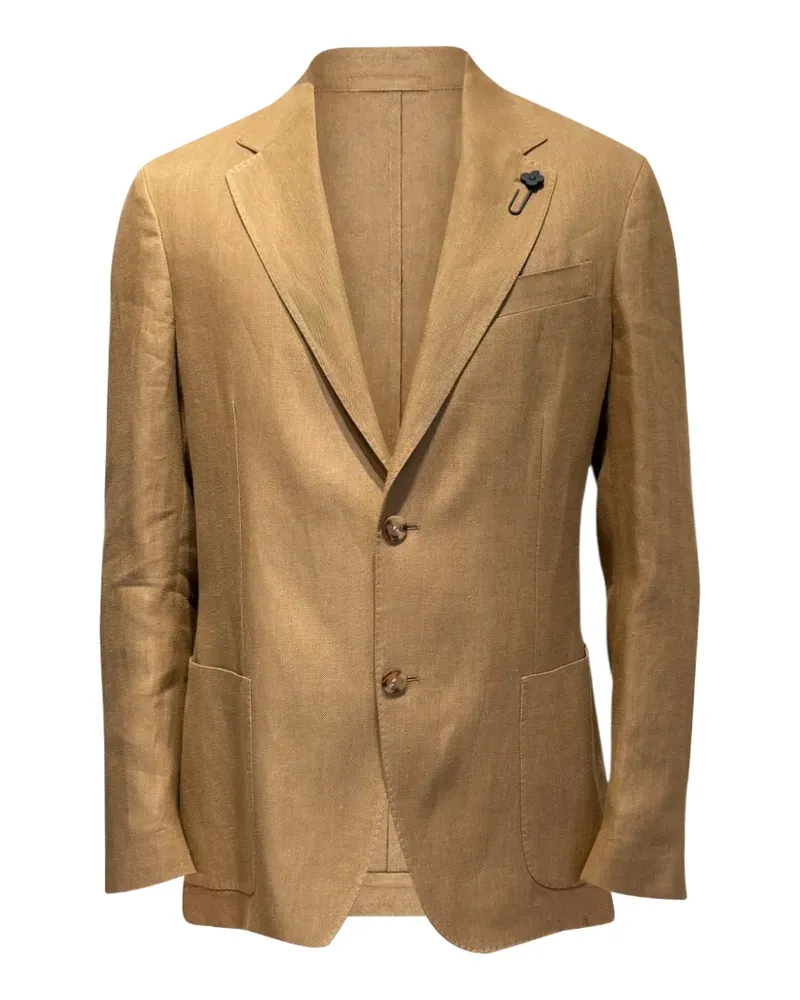 LARDINI lapel-pin single-breasted blazer - Braun Braun
