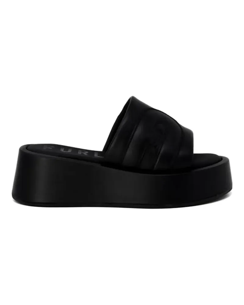Furla 1927 leather platform sandals - Schwarz Schwarz