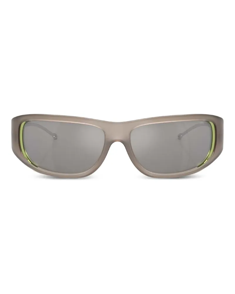 Diesel Eckige Sonnenbrille mit Logo-Schild - Grau Grau