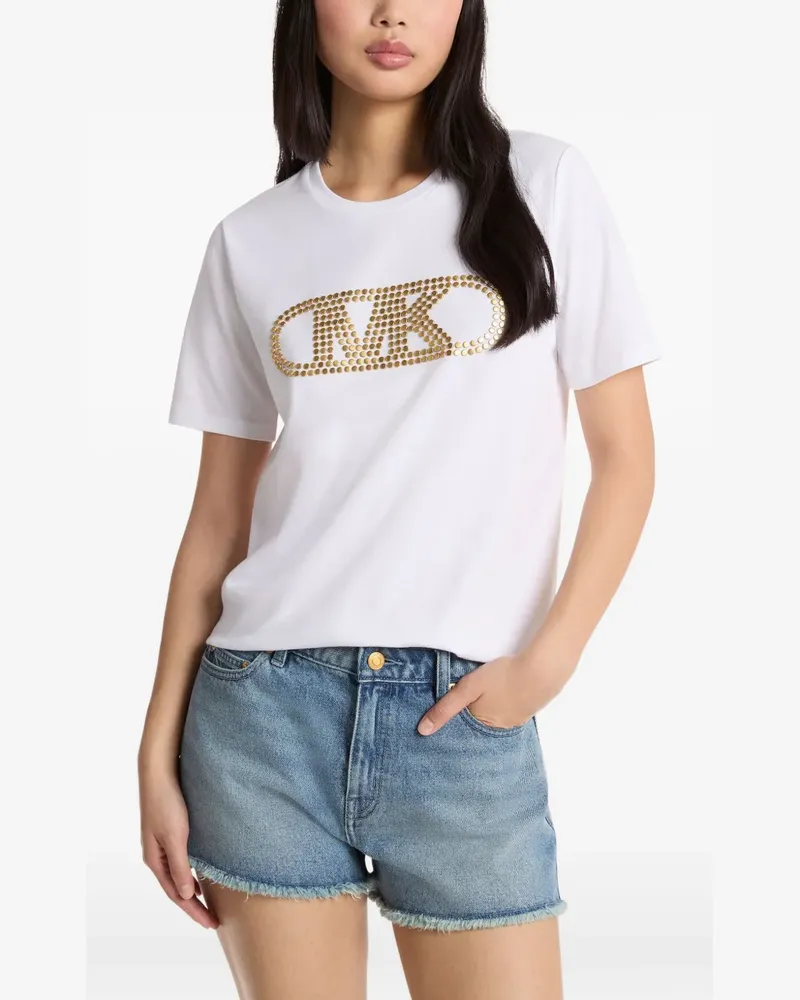 Michael Kors Empire T-Shirt mit Logo - Weiß Weiß