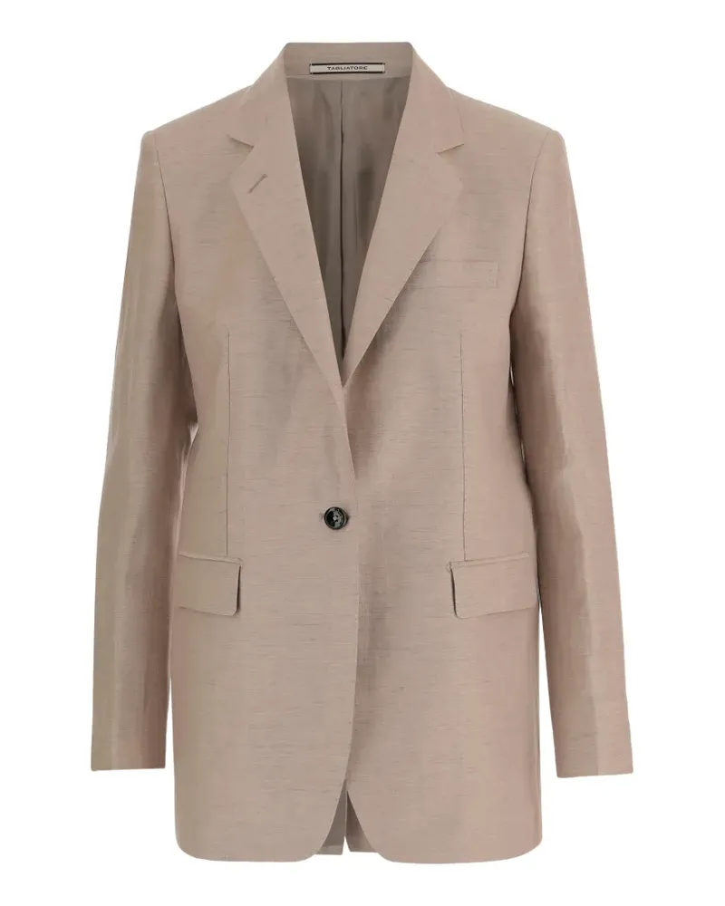 Tagliatore lapel-collar pocket blazer - Nude Nude