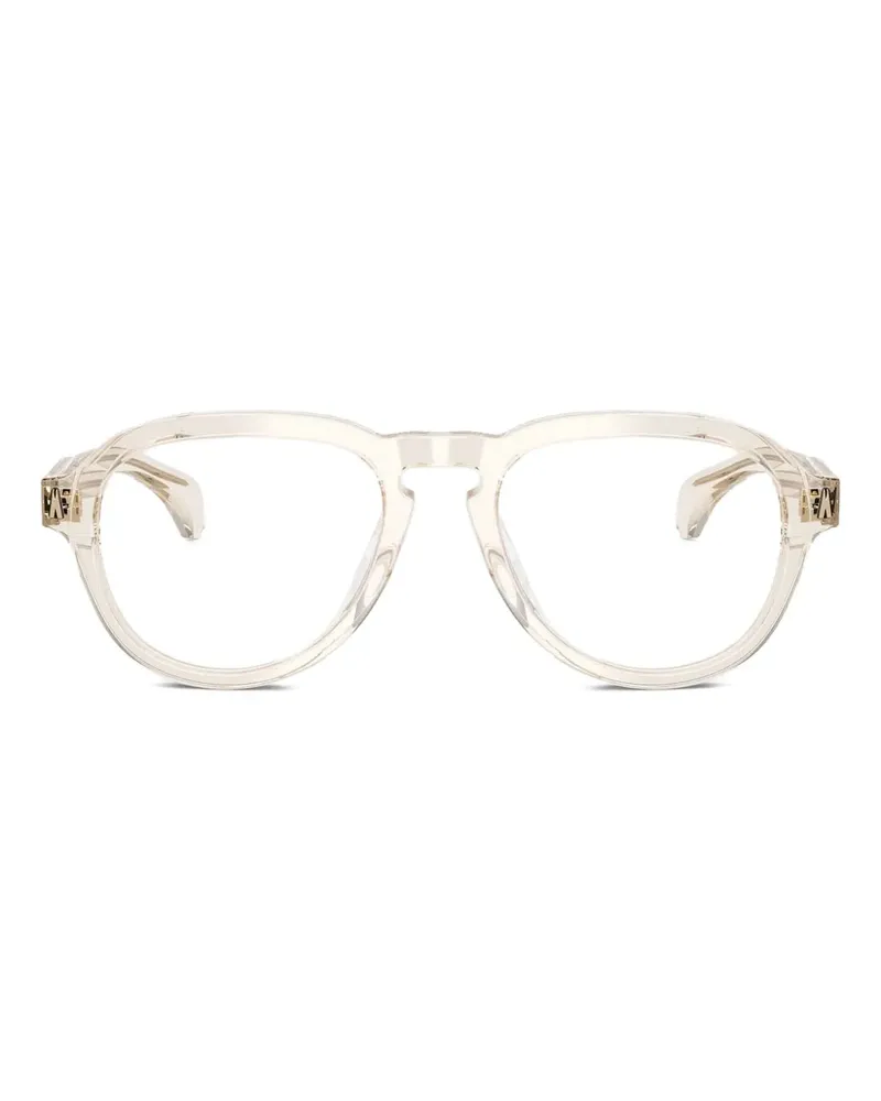 Moncler Transparente Brille in Glanzoptik - Nude Nude
