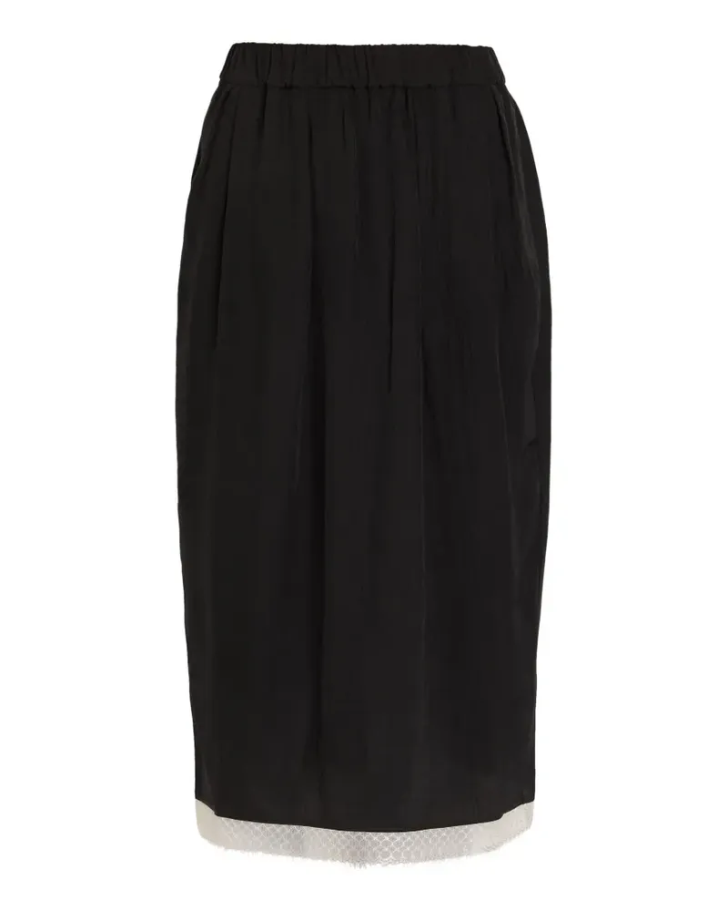 Maria Mcmanus lace-trim midi skirt - Schwarz Schwarz