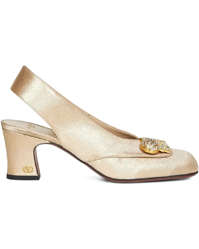 Valentino Garavani 60mm Adamantine crystal-embellished slingback pumps - Gelb Gelb