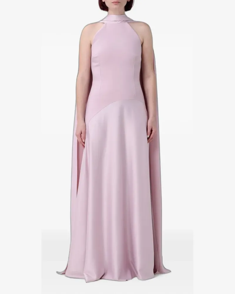 Solace London Cece cape-detail maxi dress - Rosa Rosa