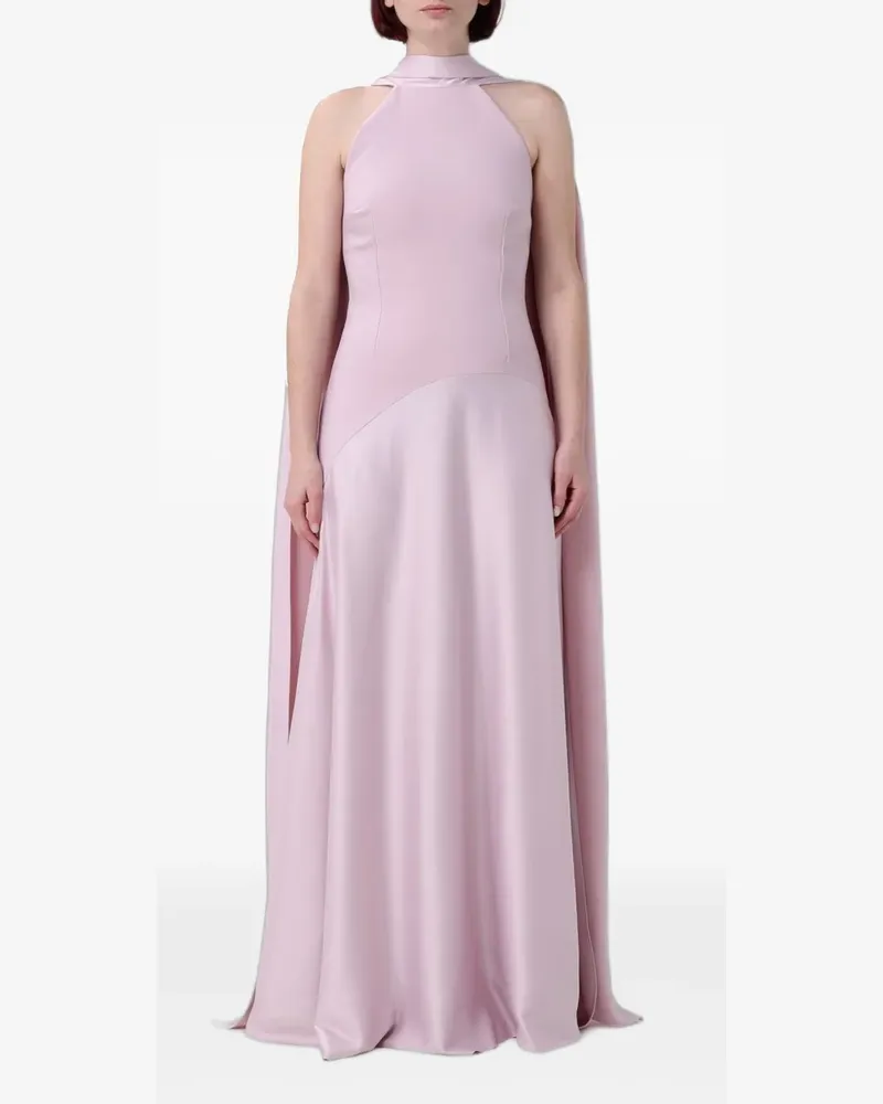 Solace London Cece Maxikleid mit Cape-Detail - Rosa Rosa