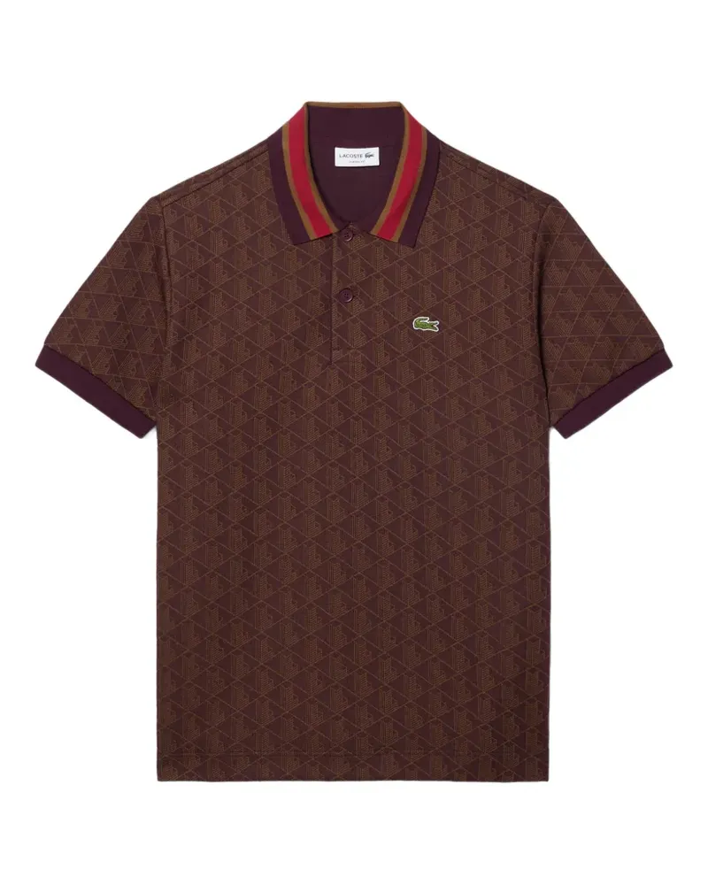 Lacoste Poloshirt aus Monogramm-Jacquard - Braun Braun
