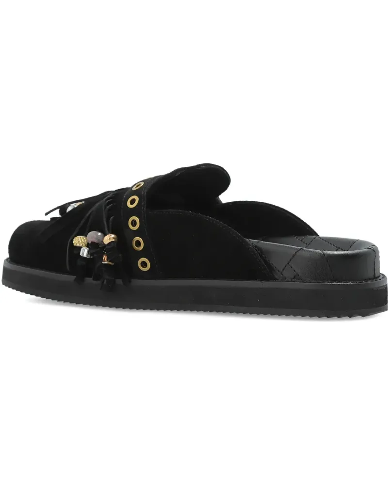 Kurt Geiger Mayfair Mules mit Fransen - Schwarz Schwarz