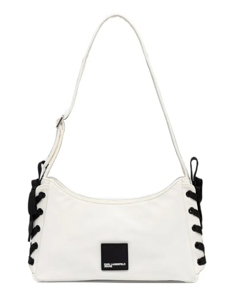 Karl Lagerfeld lace-up logo-patch tote bag - Weiß Weiß