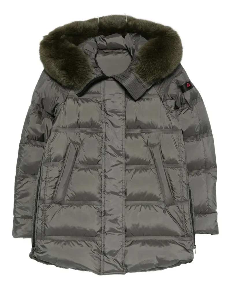 Peuterey Wattierte Jacke mit Pelzbesatz - Grün Grün