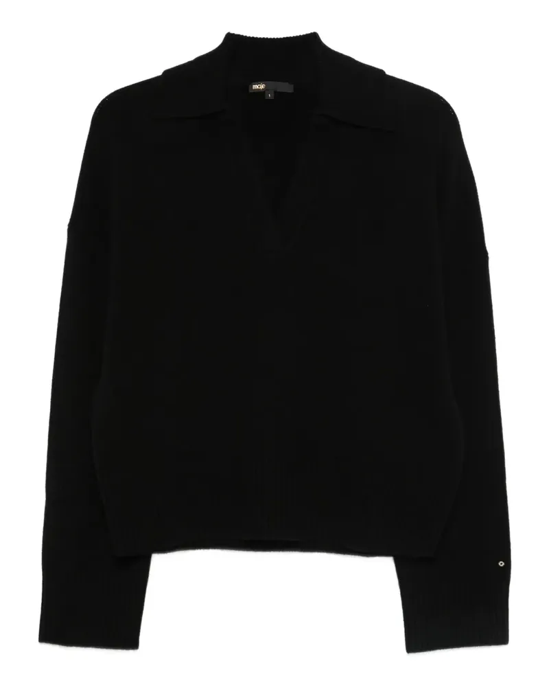 Maje Pullover mit V-Ausschnitt - Schwarz Schwarz