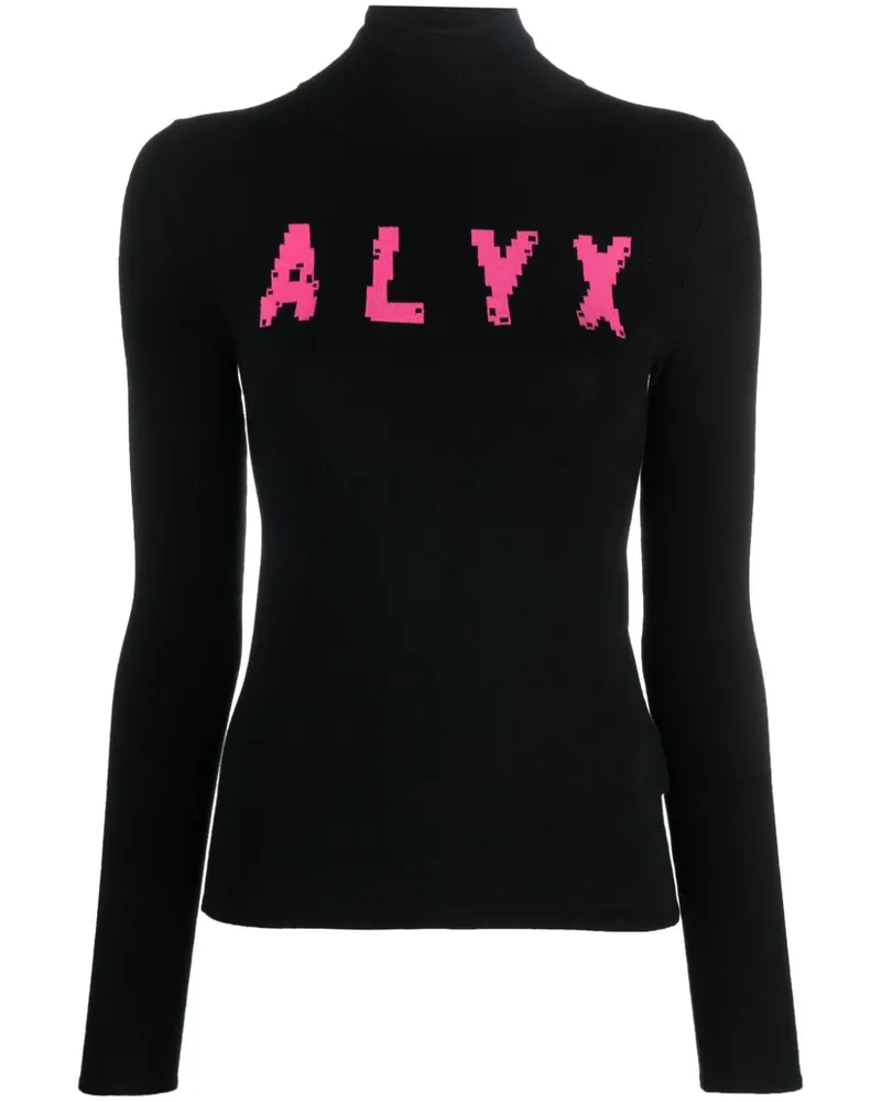 1017 ALYX 9SM Intarsien-Pullover mit Logo - Schwarz Schwarz