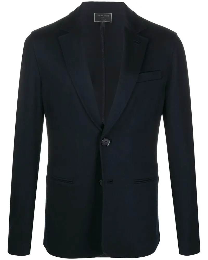 Giorgio Armani fitted single-breasted blazer - Blau Blau