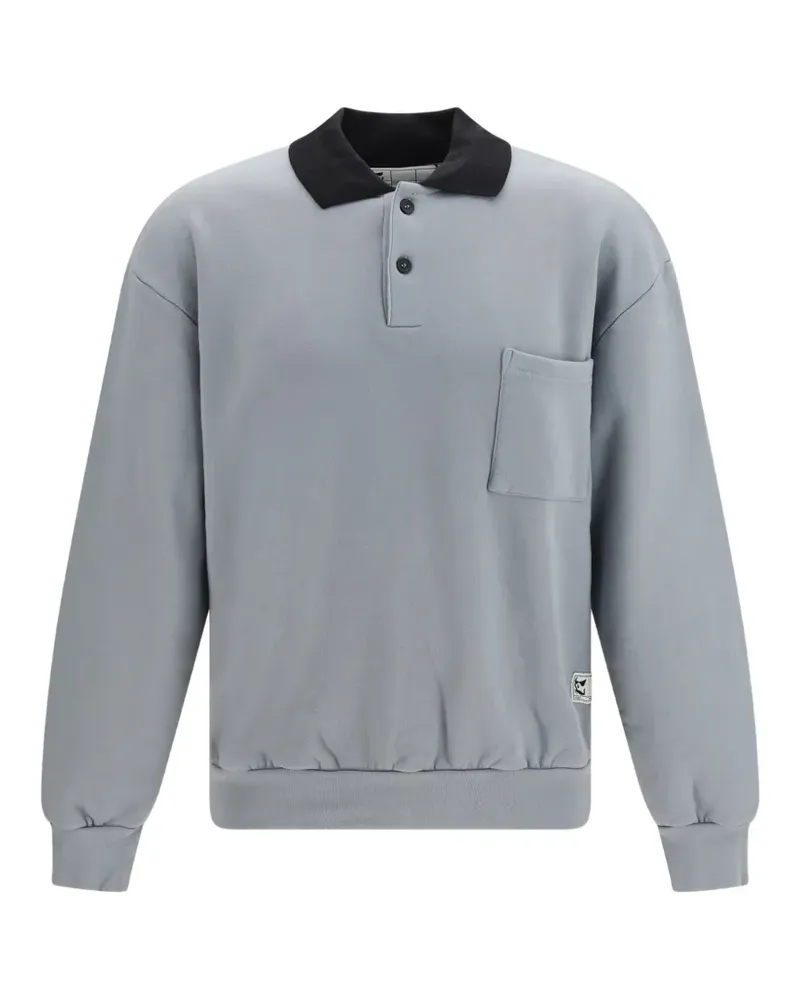 GR10K Replicated 30001 chest-pocket polo sweatshirt - Grau Grau