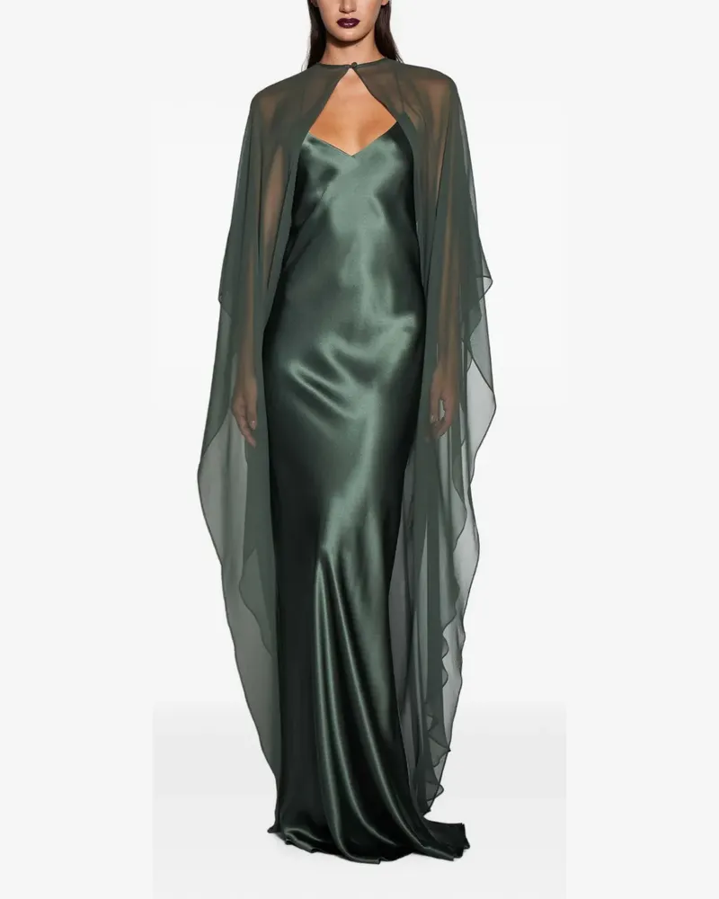 The Sei bias-cut cape-detail maxi dress - Grün Grün