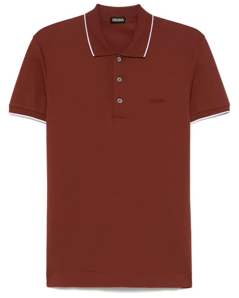 Ermenegildo Zegna Poloshirt mit Logo-Stickerei - Rot Rot