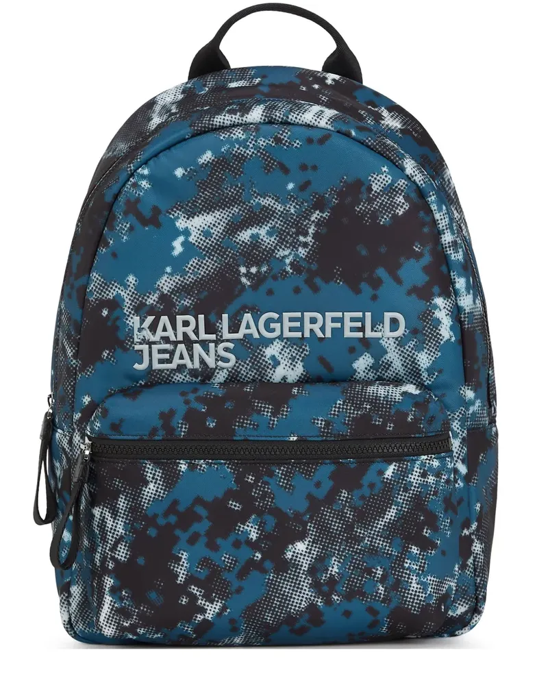 Karl Lagerfeld Rucksack mit Camouflage-Print - Blau Blau