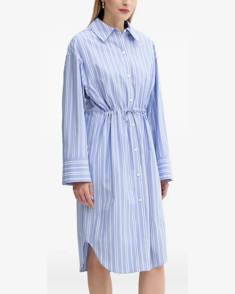 Samsøe & Samsøe Gestreiftes Sacatan Hemdkleid mit Kordelzug - Blau Blau