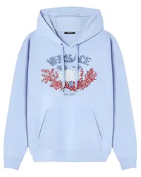 Versace University Coral Hoodie mit Stickerei Blau