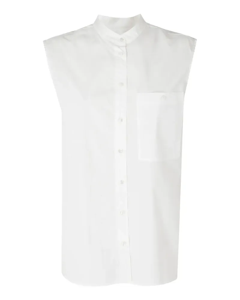 SOLOTRE mandarin-collar sleeveless shirt - Weiß Weiß