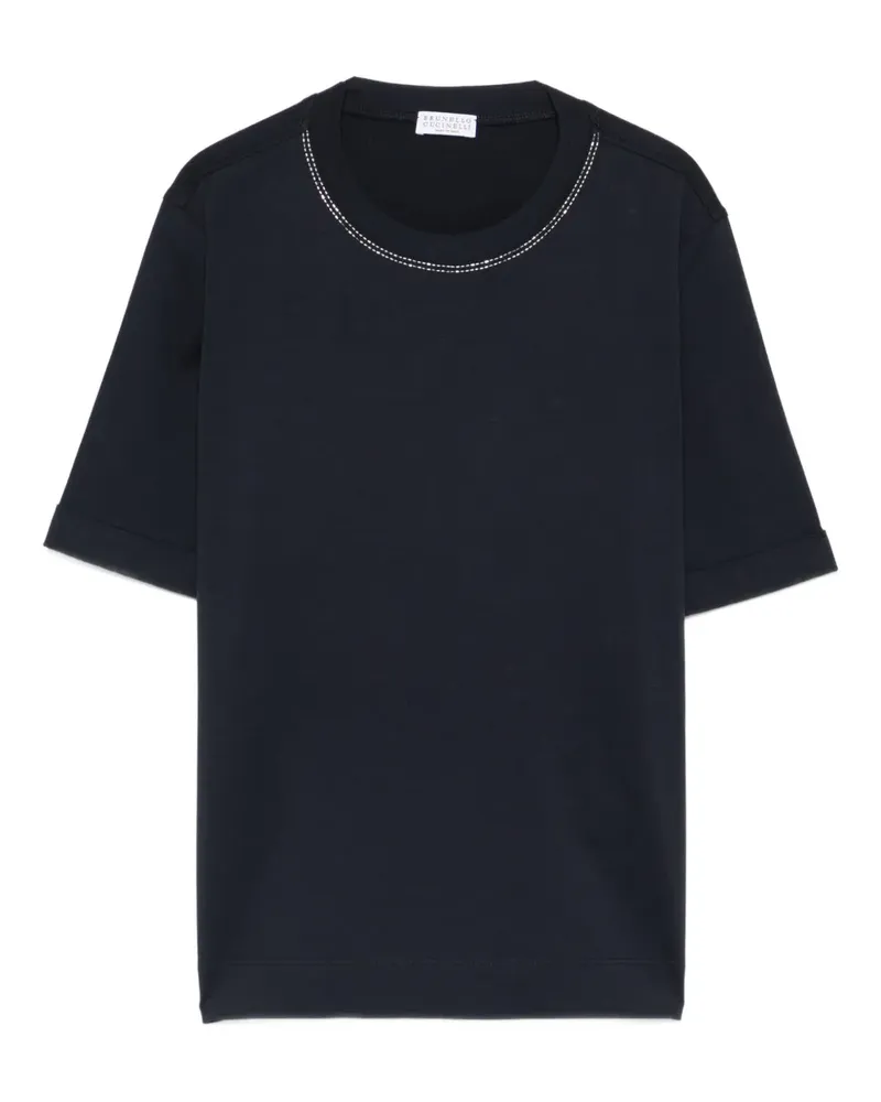 Brunello Cucinelli embellished round-neck T-shirt - Schwarz Schwarz