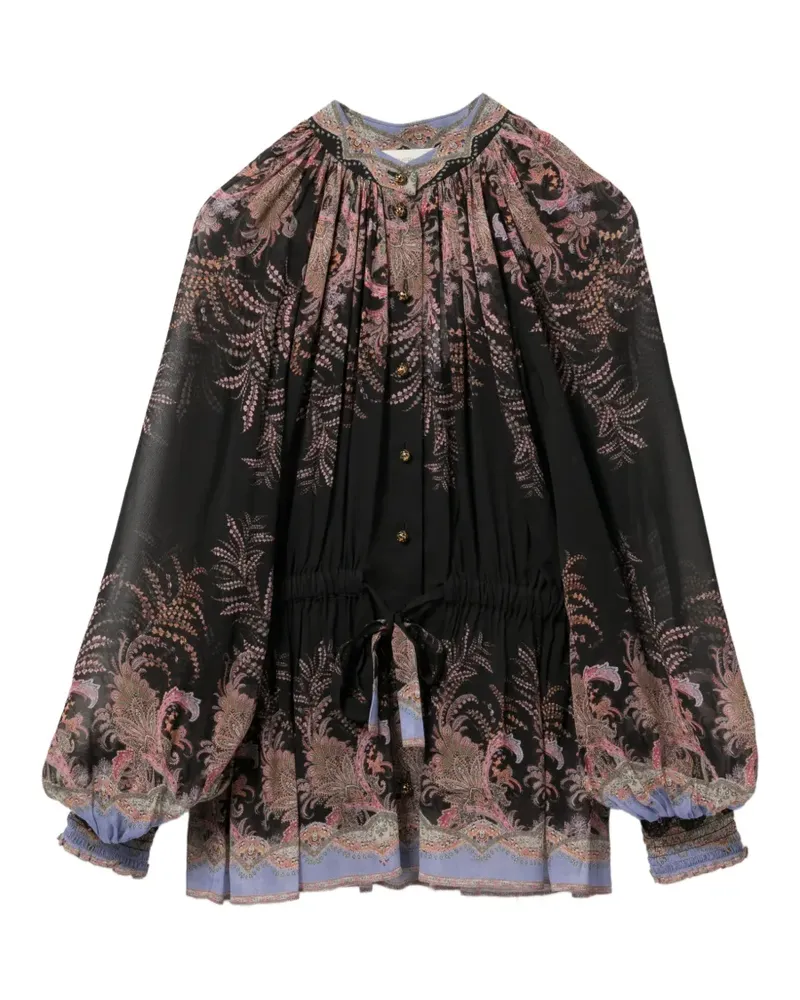 Zimmermann all-over floral print blouse - Schwarz Schwarz
