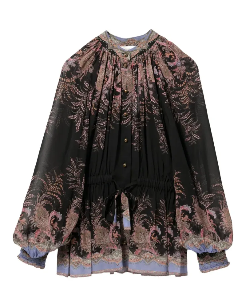 Zimmermann all-over floral print blouse - Schwarz Schwarz