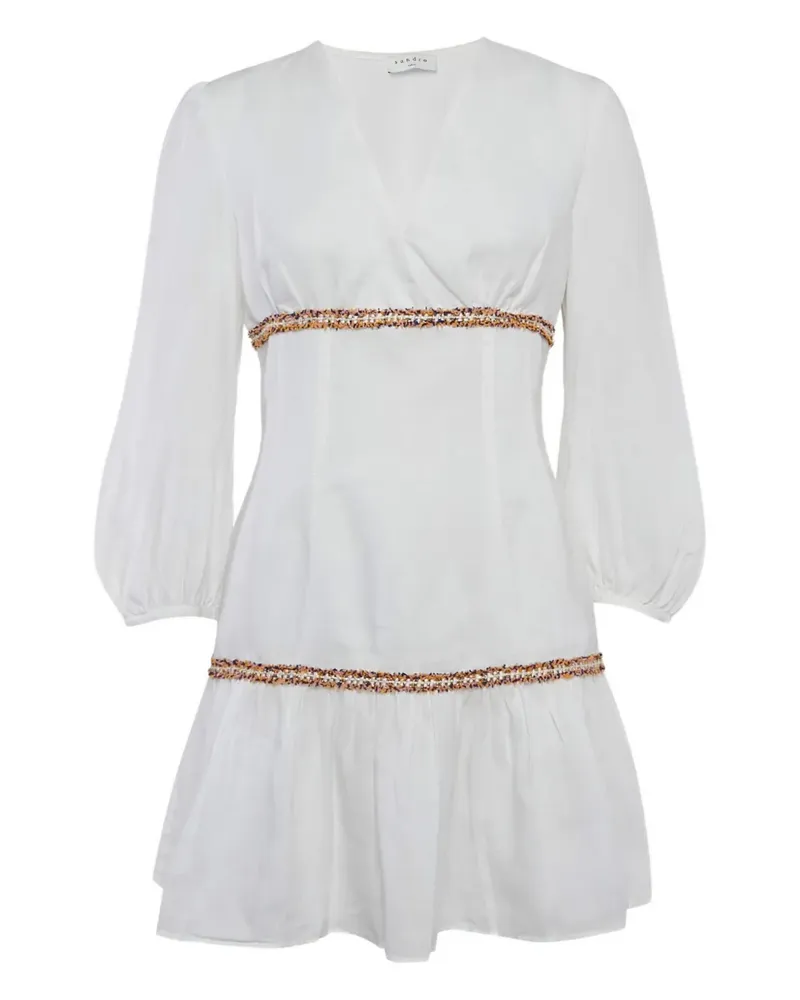 Sandro 2024 Kleid mit besticktem Saum - Weiß Weiß
