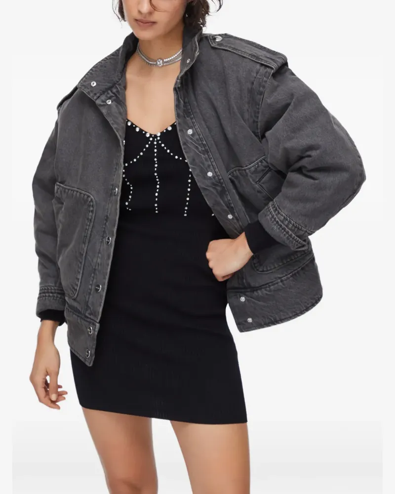 Liu Jo jewel-embroidered denim jacket - Grau Grau