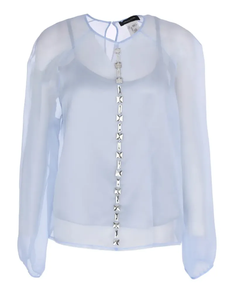 Fabiana Filippi Bluse aus Organza mit Kristallen - Blau Blau
