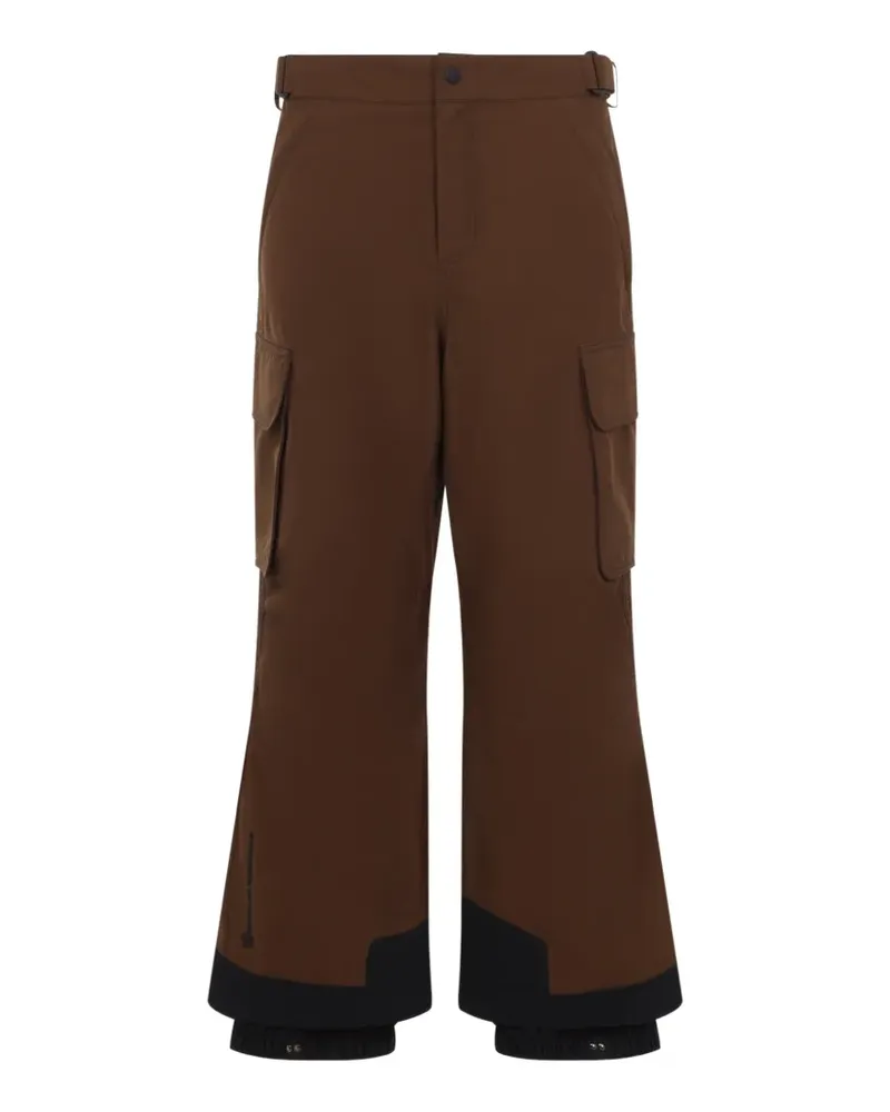 Moncler Isolierte Skihose mit Logo-Print - Braun Braun