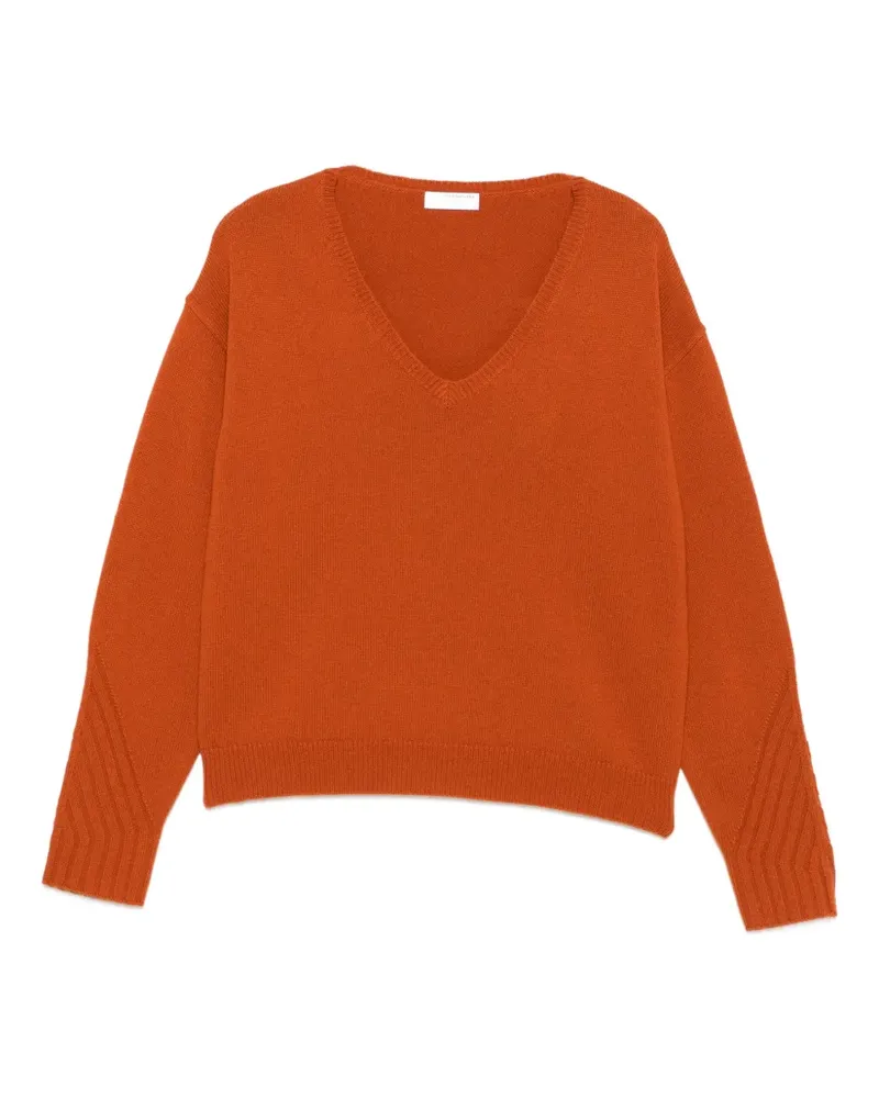 Majestic Pullover mit V-Ausschnitt - Orange Orange