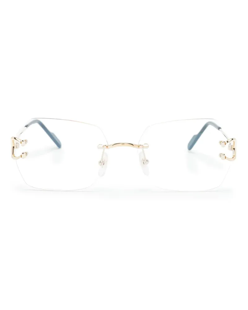 Cartier Sonnenbrille mit eckigem Gestell - Gold Gold