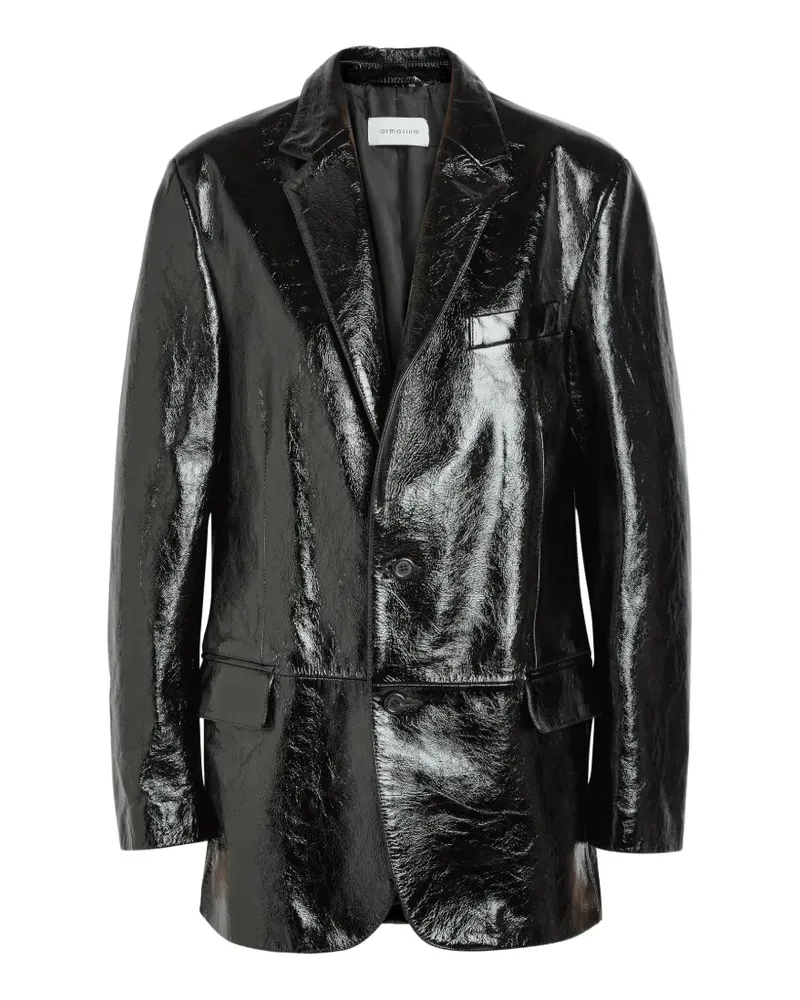 ARMARIUM Noah glossed leather jacket - Schwarz Schwarz