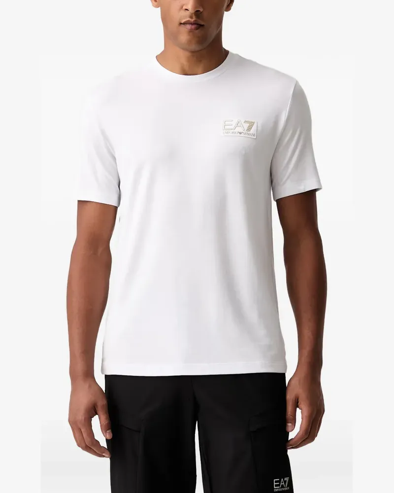EA7 T-Shirt mit Logo-Patch - Weiß Weiß