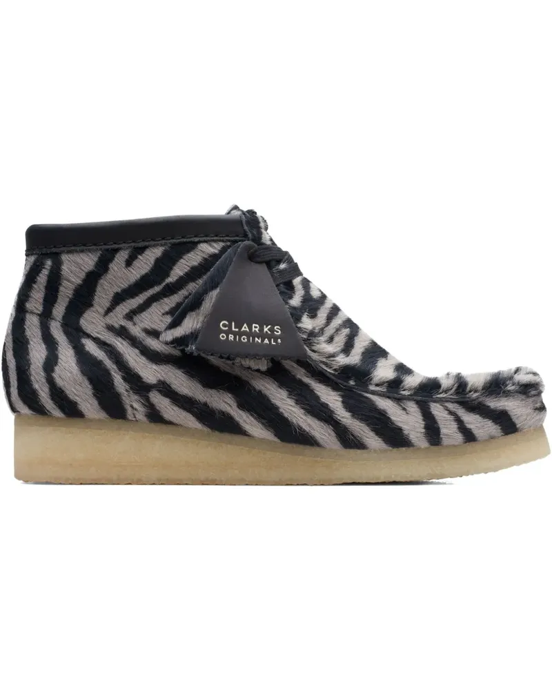 Clarks Wallabee Stiefel mit Zebra-Print - Schwarz Schwarz