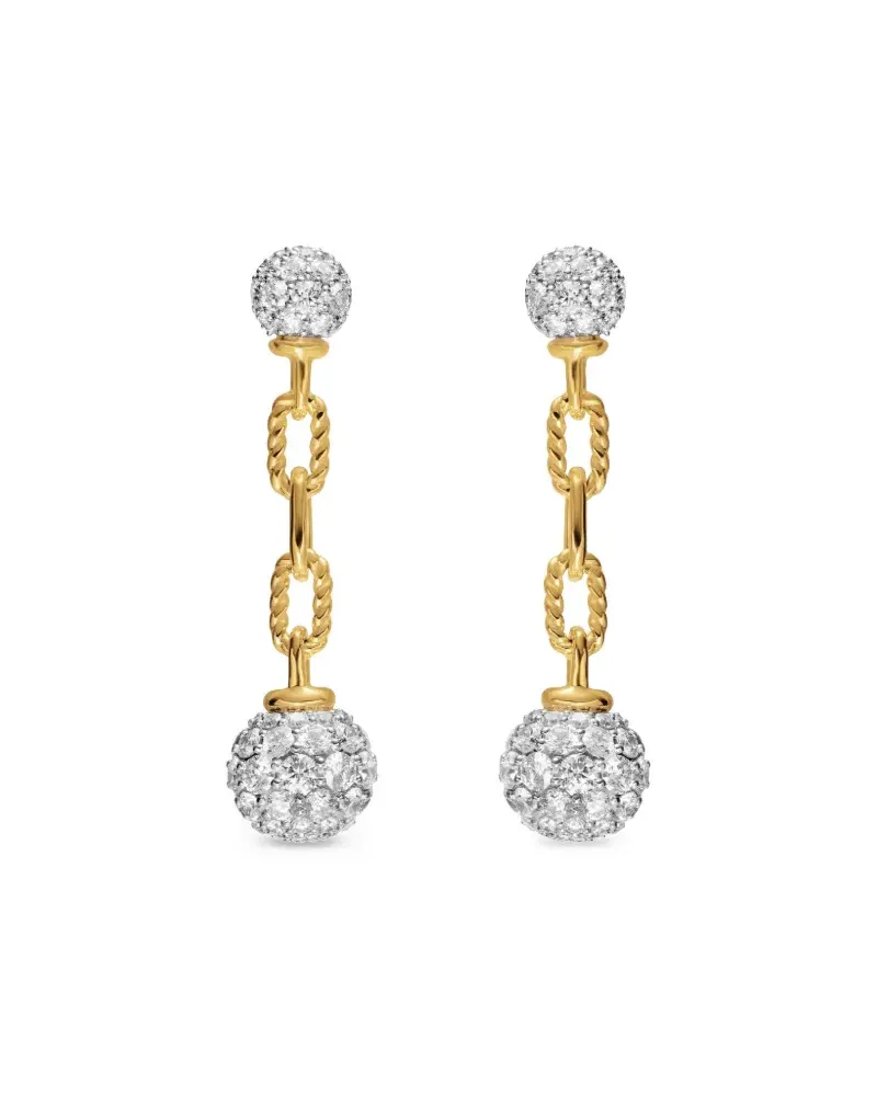 David Yurman 18kt Madison Gelbgold-Hängeohrringe mit Diamanten Gold
