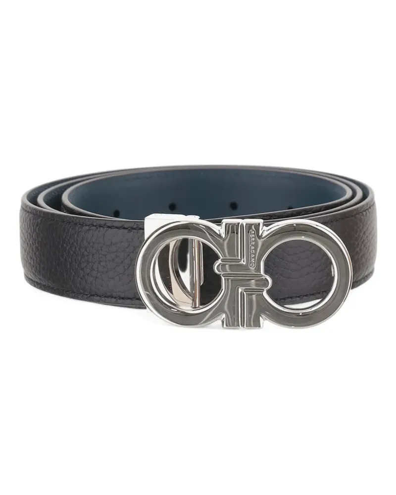 Ferragamo reversible and adjustable Gancini belt - Schwarz Schwarz