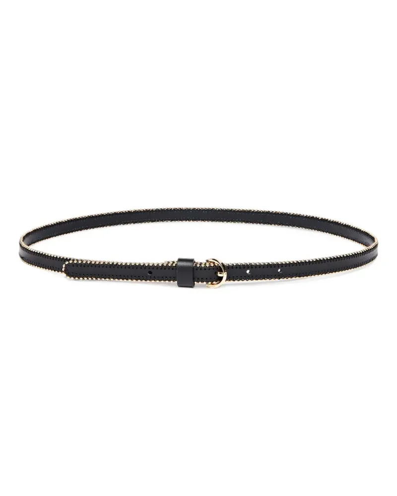 Pinko Ledergürtel mit Mini-Nieten, 1 cm - Schwarz Schwarz