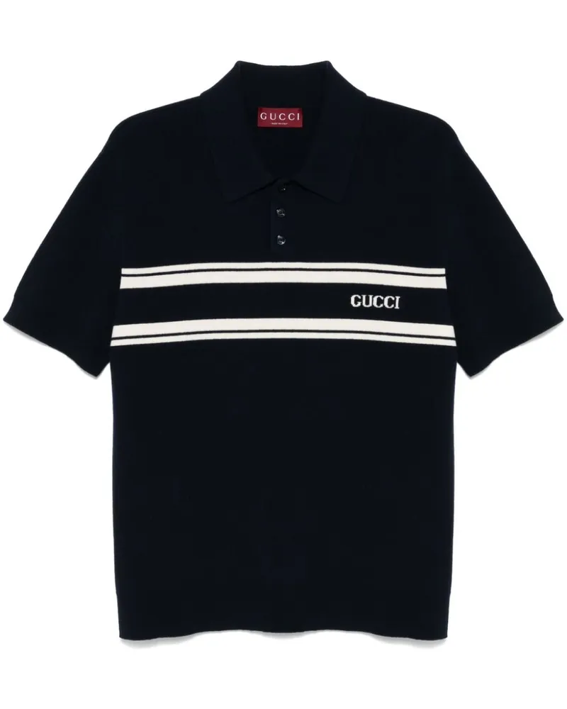 Gucci Poloshirt mit Jacquard-Logo - Blau Blau