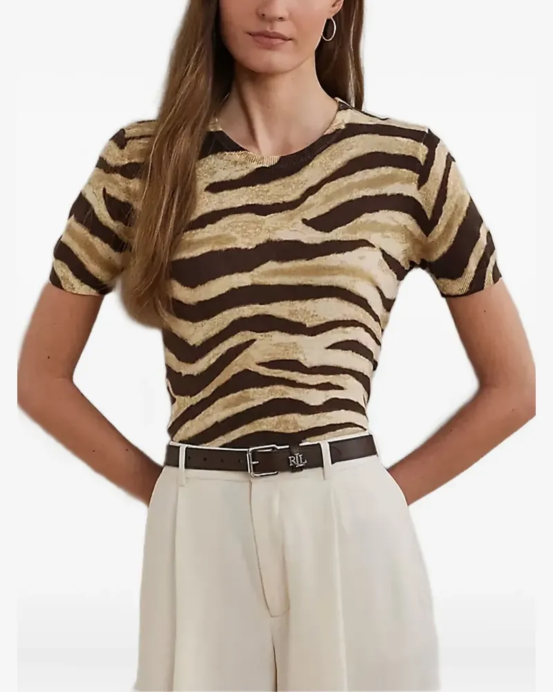 Ralph Lauren Oberteil mit Zebra-Print - Nude Nude