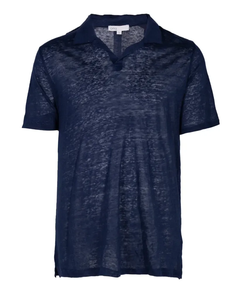Onia Shaun T-Shirt aus Leinen - Blau Blau