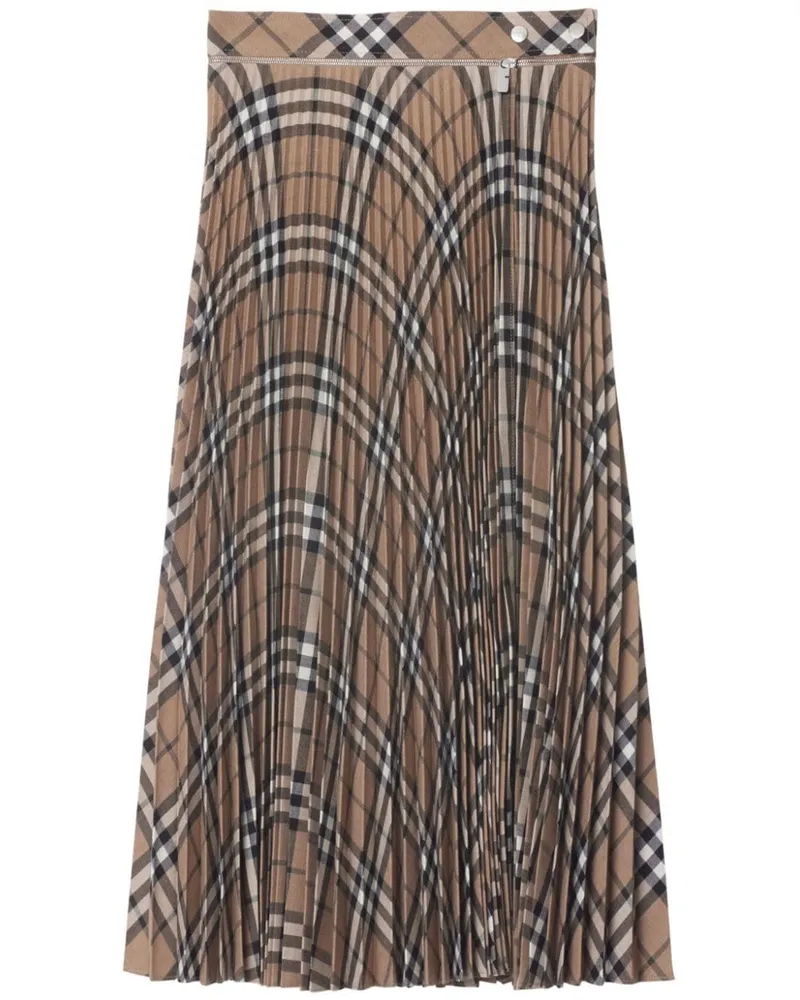 Burberry Karierter Faltenrock - Nude Nude
