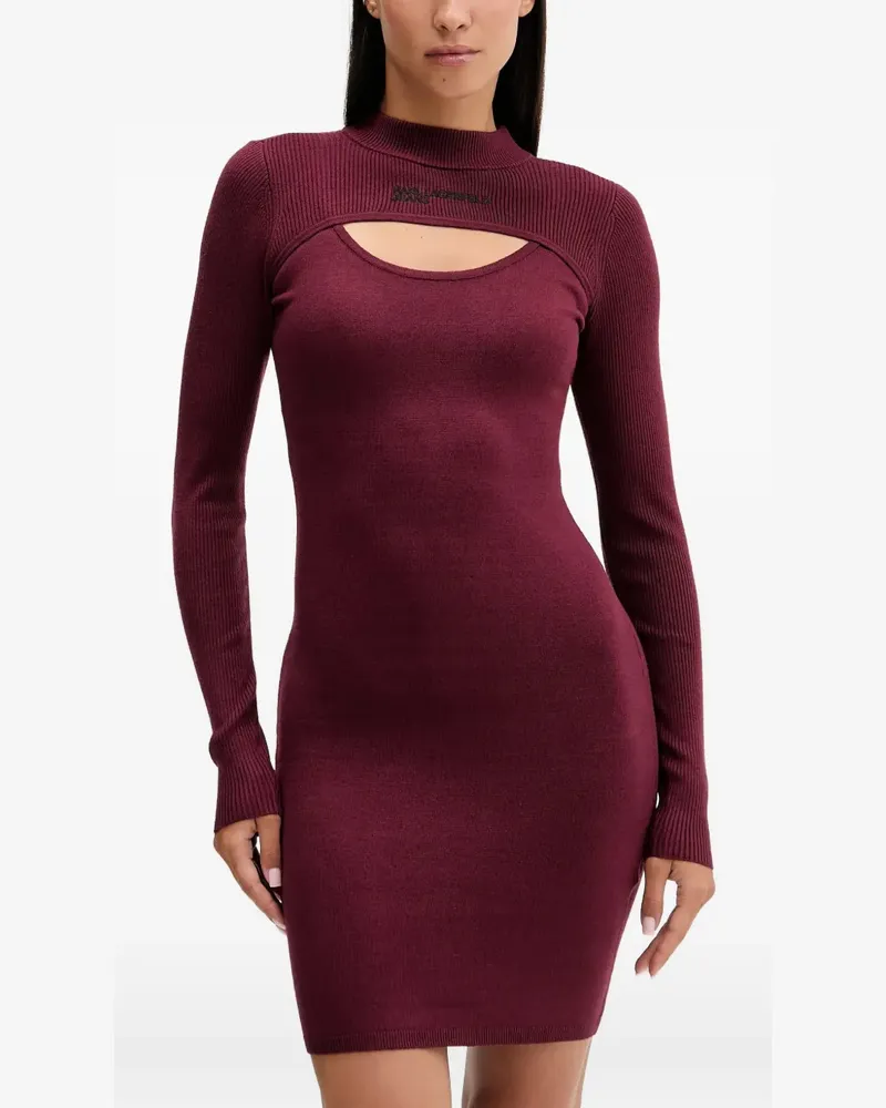 Karl Lagerfeld cut-out ribbed-knit mini dress - Rot Rot