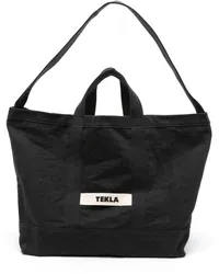 TEKLA Strandtasche mit Logo-Stickerei Schwarz